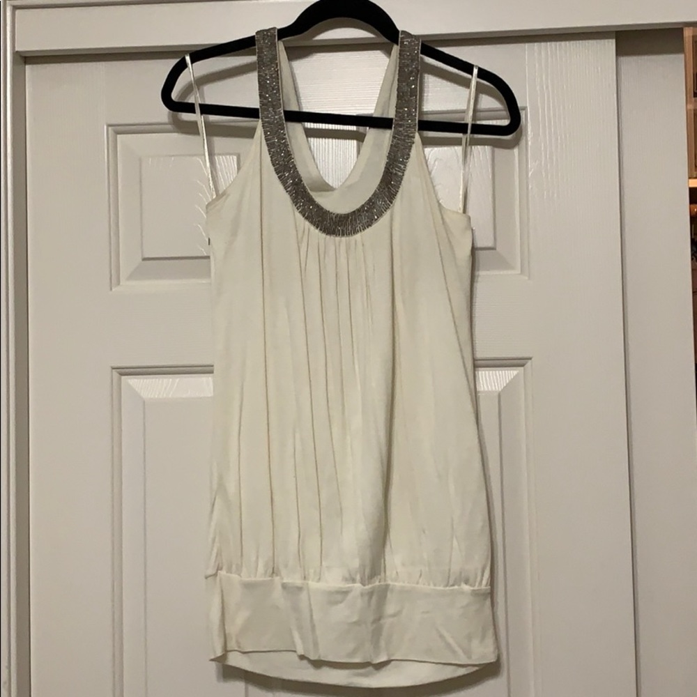 Cream colored tank top with sequins